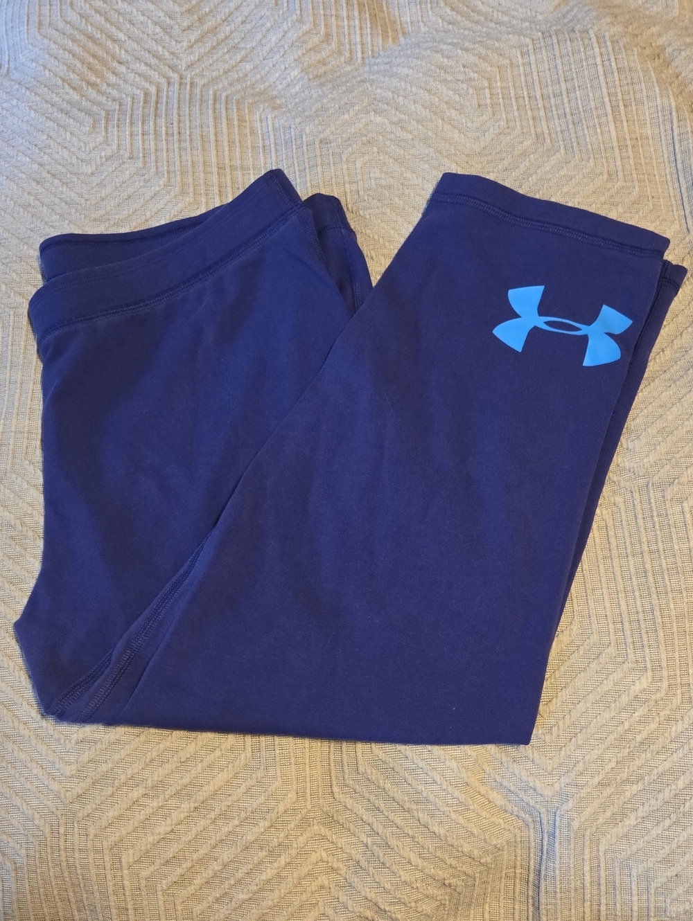 Under Armour Navy Leggings with Light Blue Logo